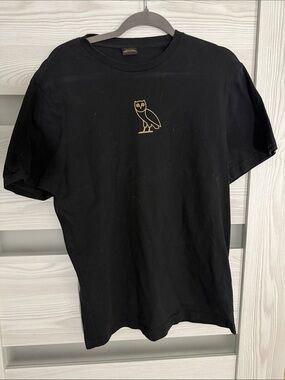 OVO Black T-Shirt with Gold Owl Logo